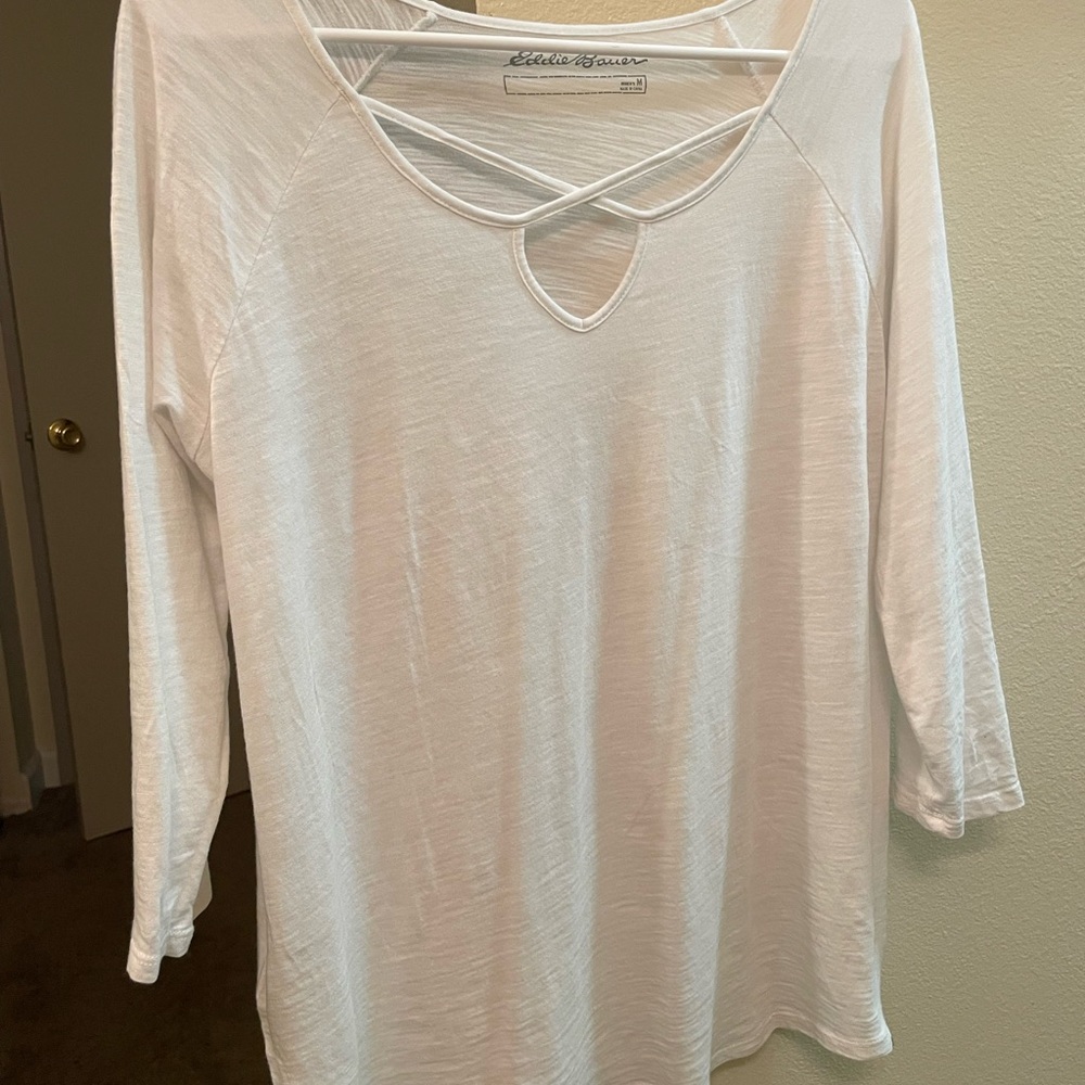 Great white top for layering or worn alone